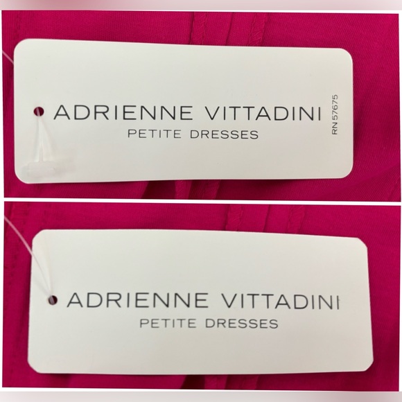 womens vintage Adrienne Vittadini hot pink knit dress - size 2P - Picture 3 of 5